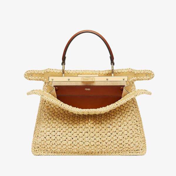 【フェンディ】PEEKABOOアイシーユー ミディアム*ストロー 8BN321AFFTF1E9P